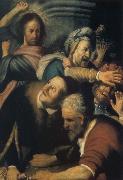REMBRANDT Harmenszoon van Rijn Christ Driving the Money Changers from the Temple Germany oil painting artist